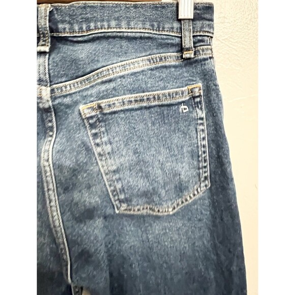 Rag And Bone Jeans Size 27 Blue Denim Harlow Mid Rise Straight Leg Raw Hem USA - Picture 6 of 13